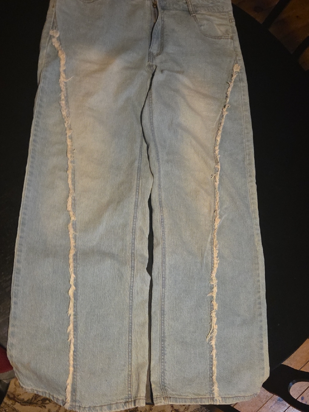 No Boundaries Light Blue Distressed Wide-Leg Jeans